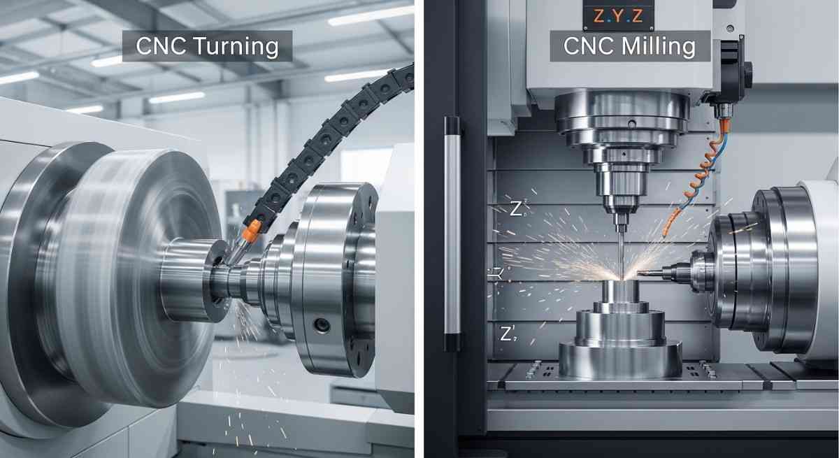 CNC Turning vs CNC Milling